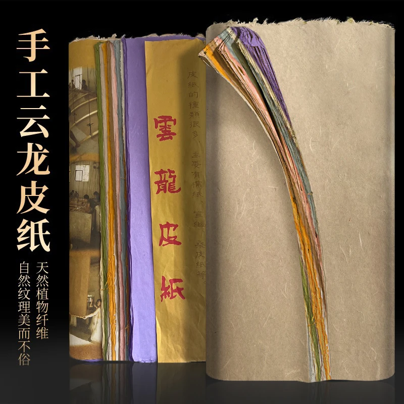 景阳阁纯手工十色云龙皮纸马卡龙色系半生半熟书法国画收藏创作纸