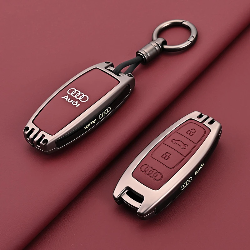 新款奥迪专用全包钥匙套A6L高档金属扣A7A8原厂质感钥匙保护壳男
