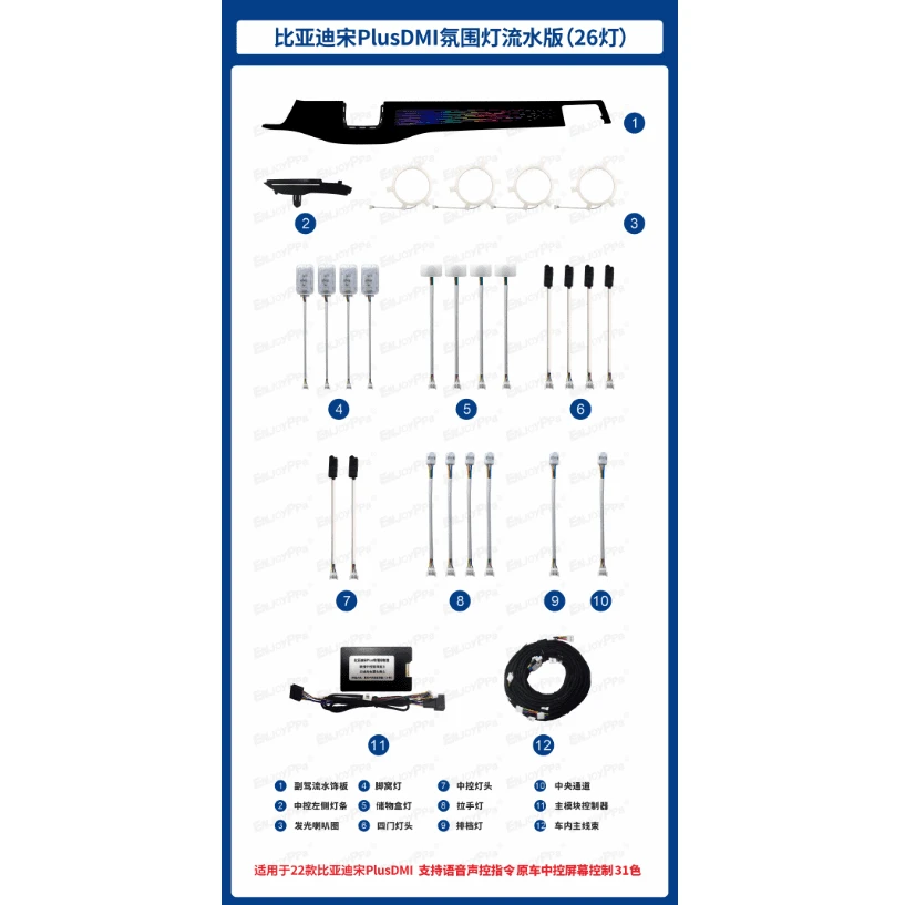 比亚迪宋专用氛围灯/31色/64色/可屏控/全国包安装/车载好物