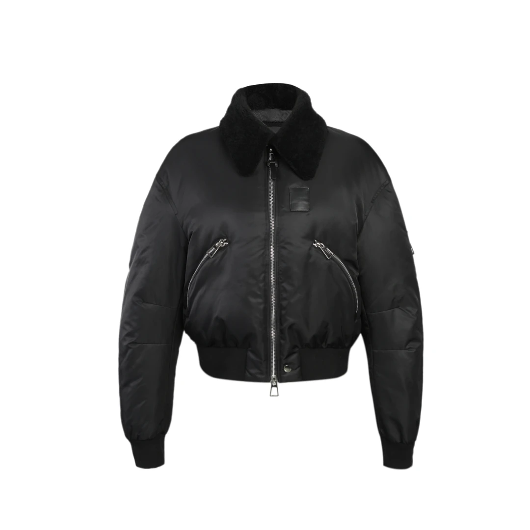 【STYLEONE】2303111“摩登飞行员短夹克”短款时尚休闲设计师冬毛领