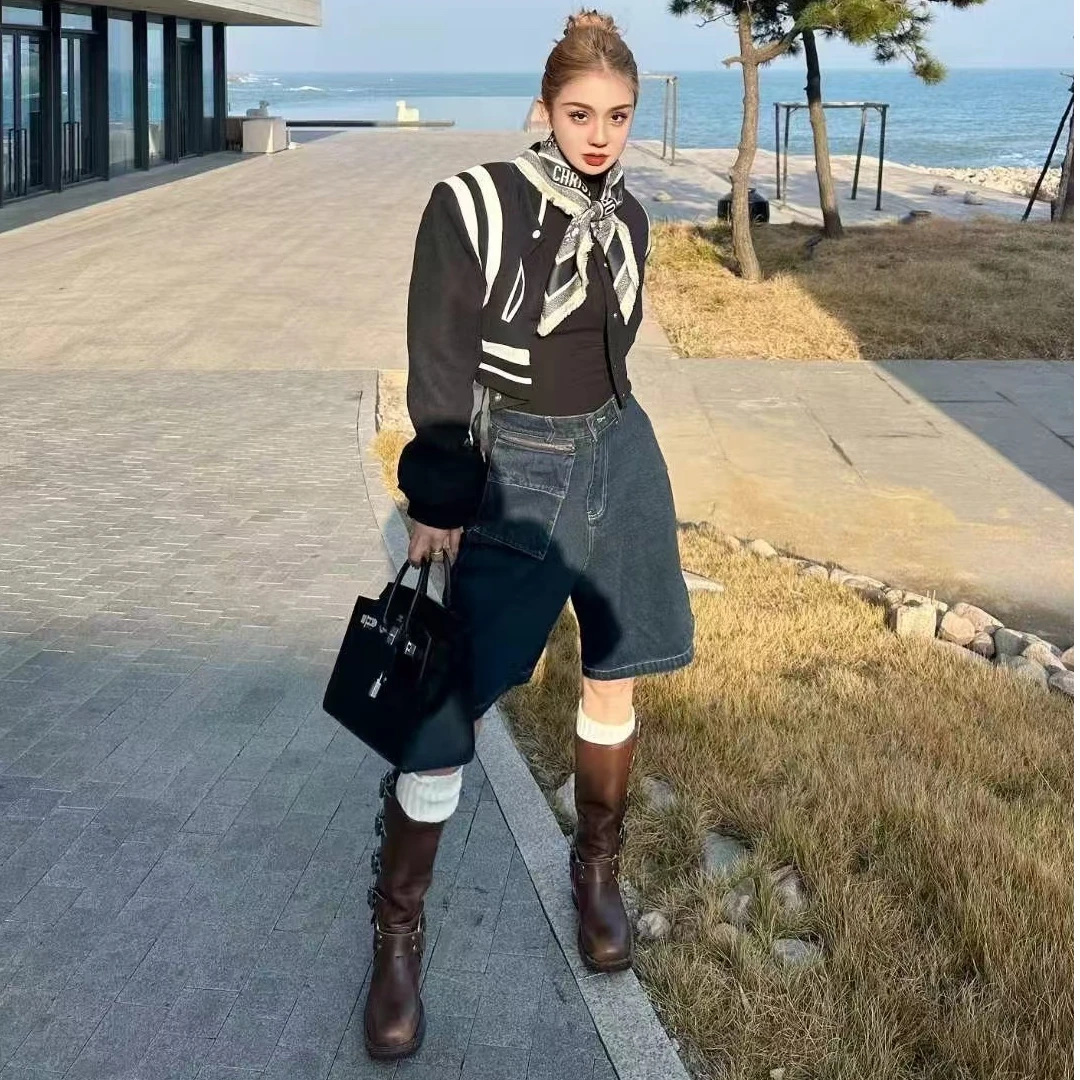 2024 秋冬MIKIHLEO“马术达人”百搭五分牛仔裤（裤长55）