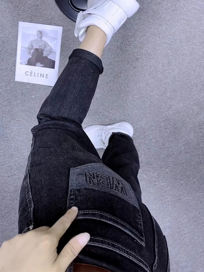 大码裤子女2023秋季新款高腰哈伦牛仔裤女胖mm胯宽显瘦萝卜老爹裤