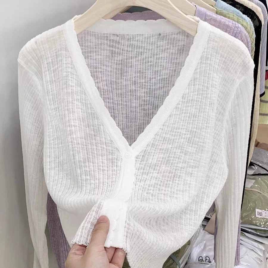 短款开衫白色短款夏季镂空外搭薄款时尚春夏