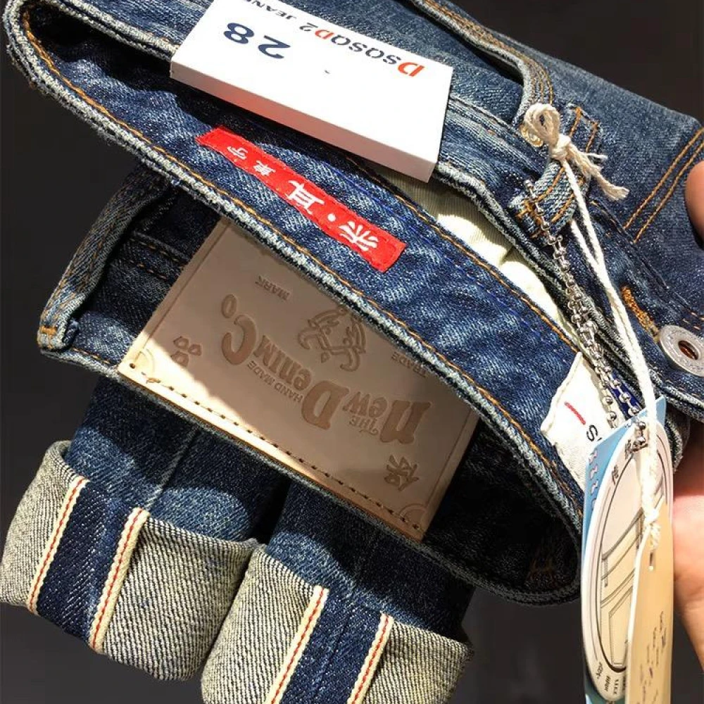 赤耳丹宁秋季款时尚百搭重工复古休闲潮流直筒水洗男士牛仔裤873