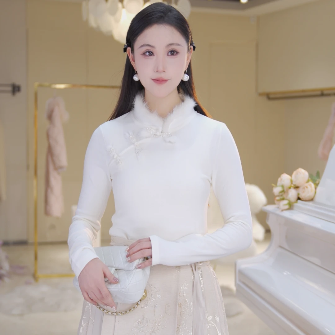 【北栀】水貂毛国风打底衫811195