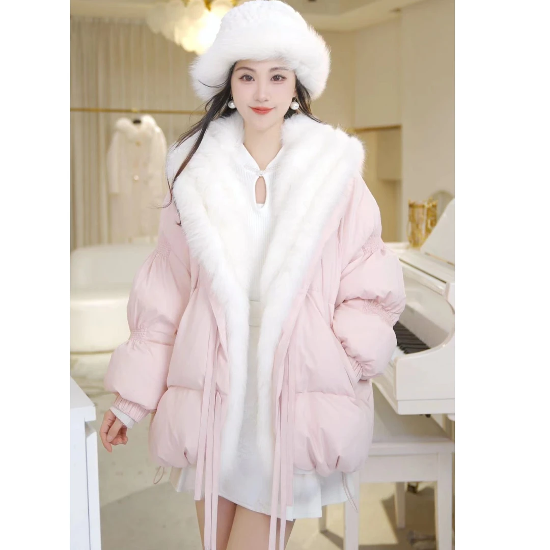 【猫系女友】大狐狸毛系带羽绒服811171