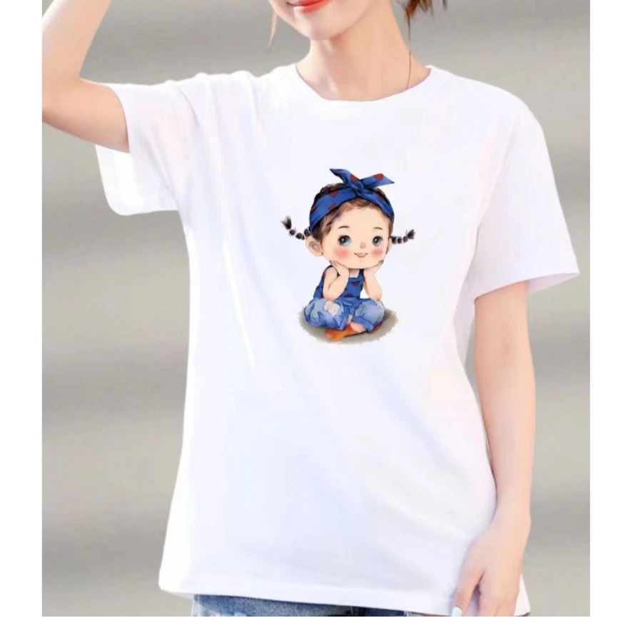 【北栀】小女孩印花圆领短袖T恤810576