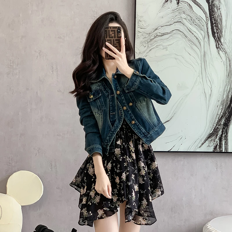 3秋季新款韩版牛仔短外套女百搭修身显瘦设计感短款上衣潮
