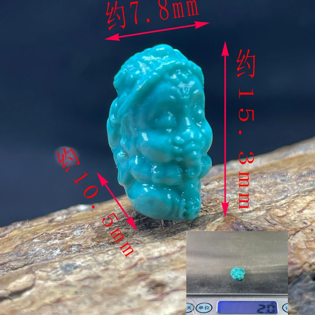 保真天然原矿绿松石手工精雕蝴蝶仙子挂件侧挂挂饰颈饰项饰配饰