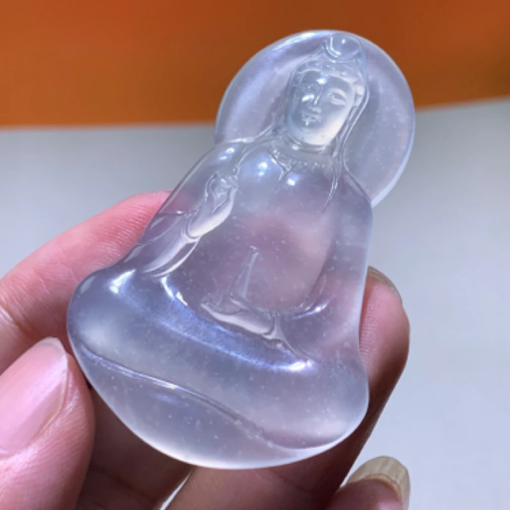 缅甸天然A货翡翠 观音 双11 尺寸 55.7-36.3-5.6