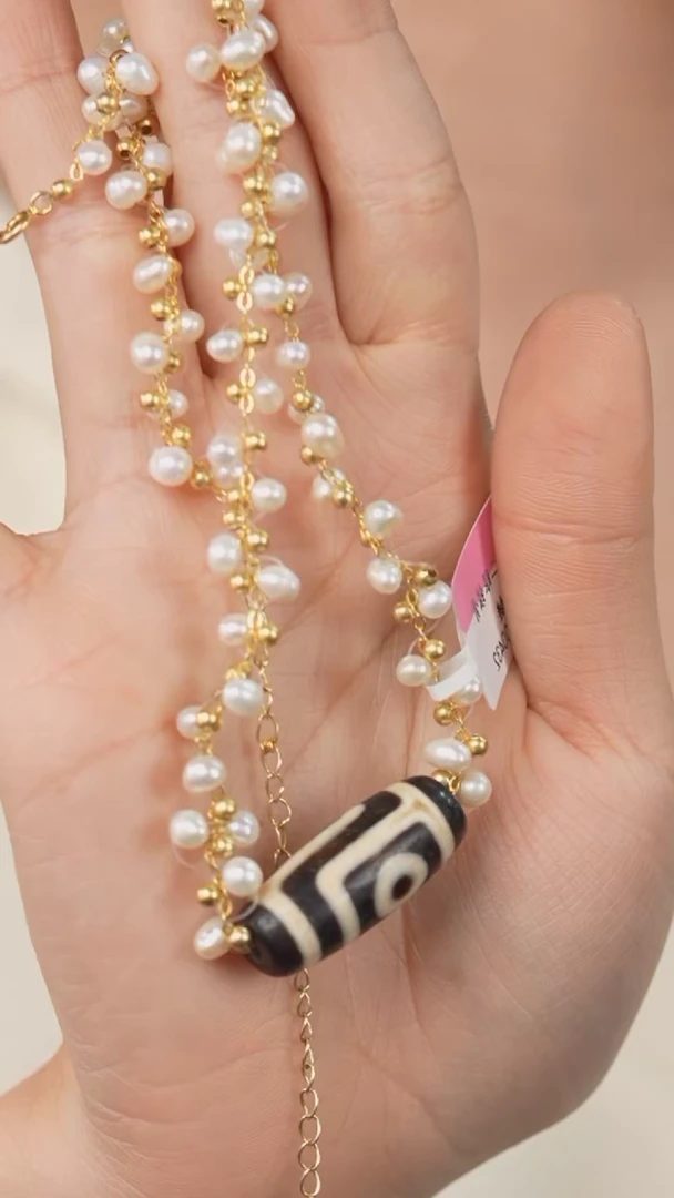 【闪购商品】玛瑙/玉髓颈饰银S925镶嵌Z11363多样性DIY二眼锁骨链