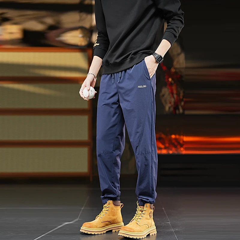 2025新款休闲裤男潮牌潮流运动韩版百搭裤子纯色透气男士