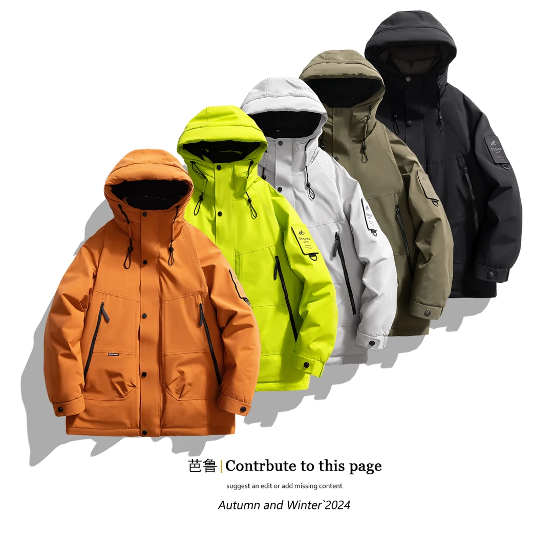 【将军工厂店】冲锋衣羽绒服男女同款防寒户外休闲情侣连帽羽绒外套