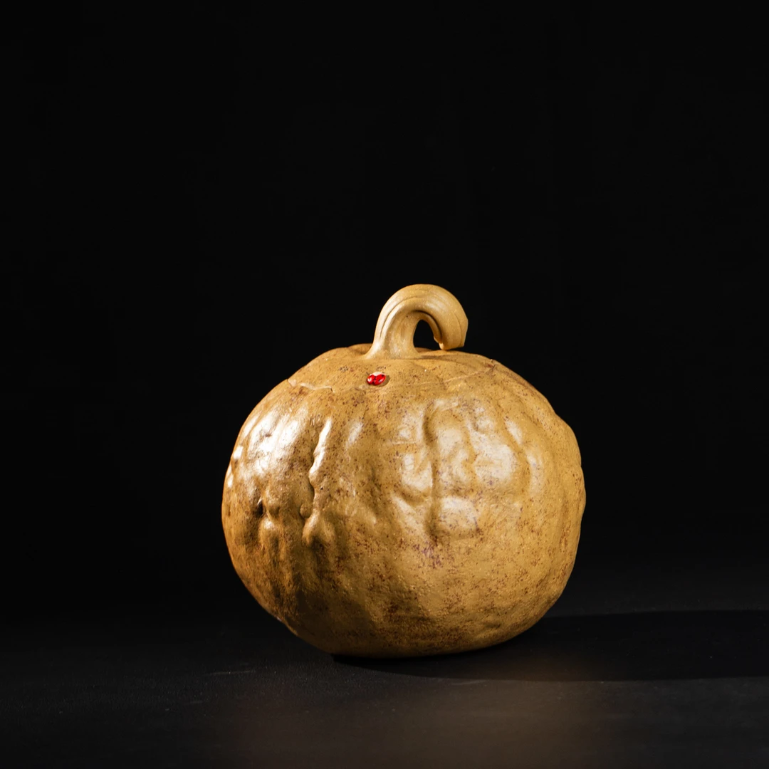 【老班长茶器】紫砂  段泥 大南瓜茶叶罐 手工筋纹家用存茶罐