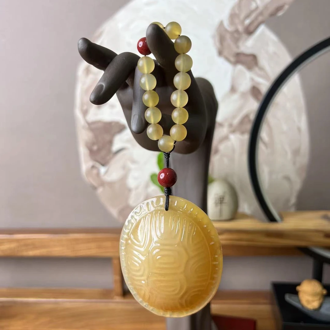 非金属珐琅手链 黑驴蹄子纯蜜角八卦蛋龟富甲天下手把件雕刻男女