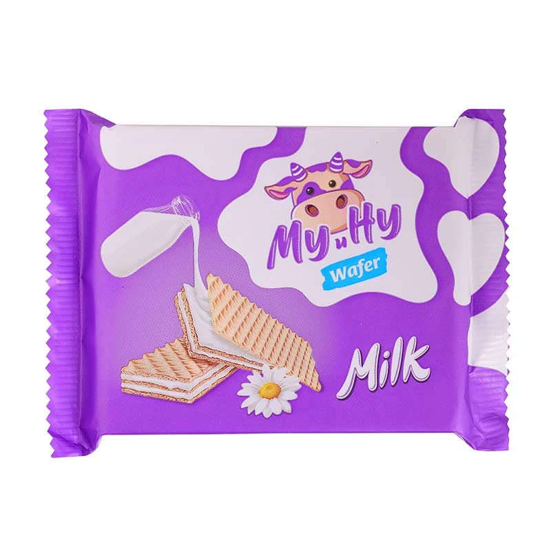 俄罗斯进口大奶牛威化饼干老亚牛奶焦糖拉丝饼干袋装网红零食盒装