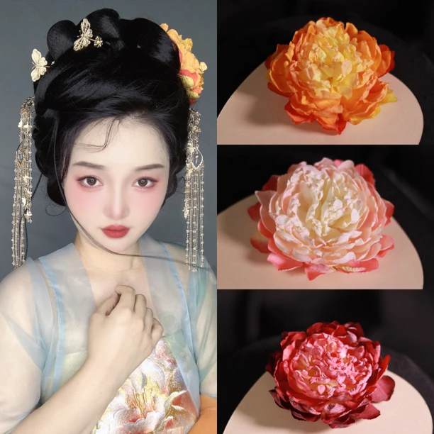 花小烟 小牡丹唐风发夹 汉服发饰汉服配饰古风新娘头饰