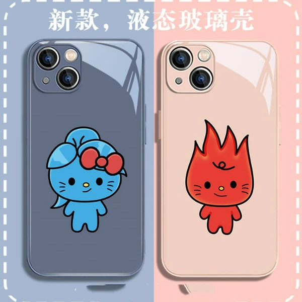 适用苹果17/华为mate60/小米/oppo/vivo网红森林冰火人卡通手机壳