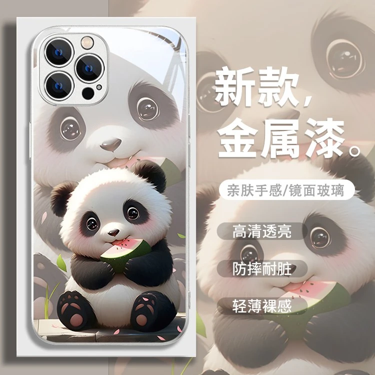 适用苹果/华为/小米/oppo/vivo网红爆款可爱熊猫创意高颜值手机壳