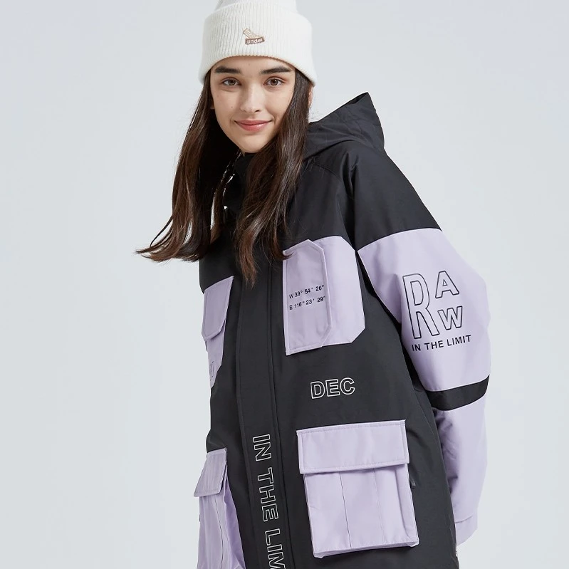 RAWRWAR新款户外滑雪服男女款双单板滑雪外套防水夹棉加厚保暖