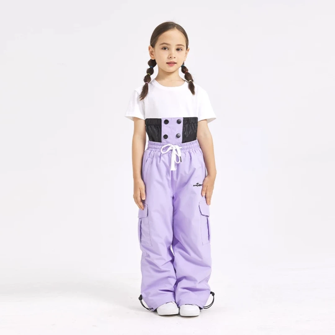 MUTUSNOW儿童滑雪服防水保暖男童滑雪背带裤女童新潮单板双板雪裤