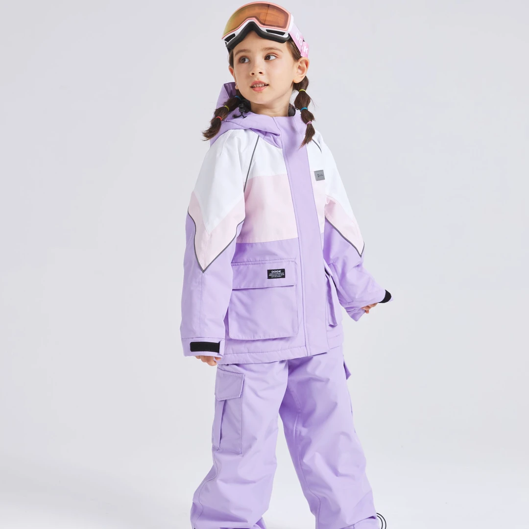 DOOKSNOW儿童滑雪服男童女童单板双板防水加厚冬季雪服套装透气