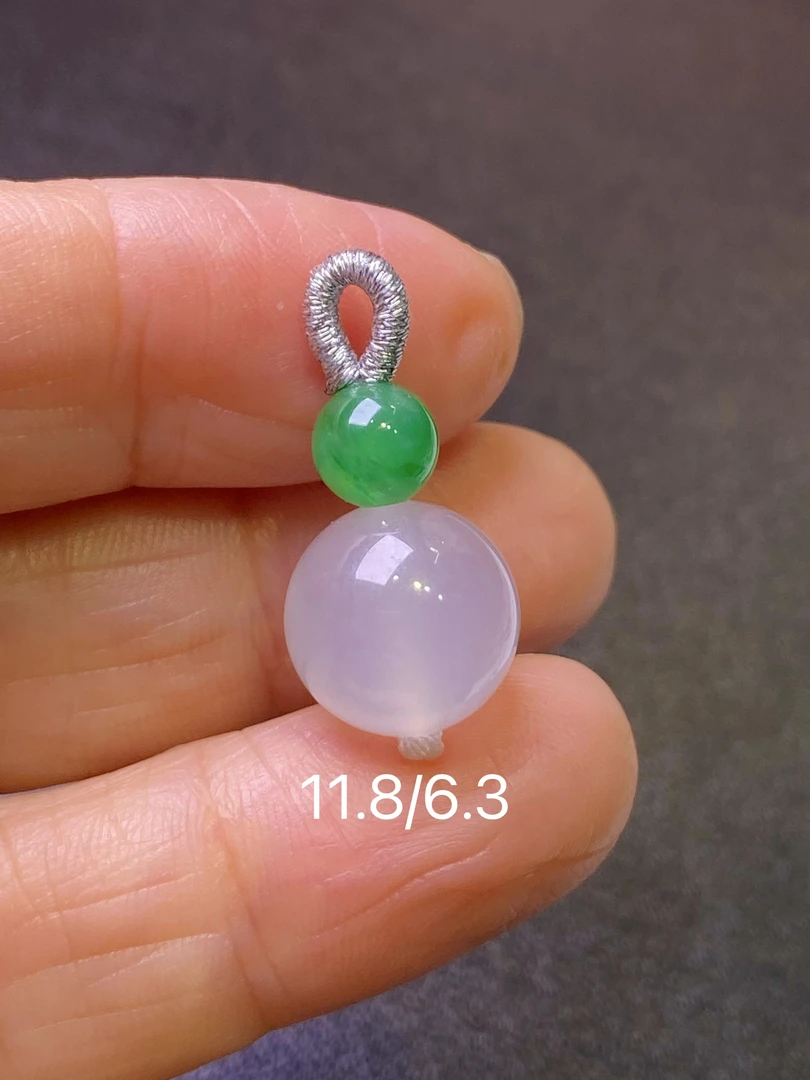 天然翡翠A货冰珠吊坠可设计镶嵌佩戴优雅高贵气质
