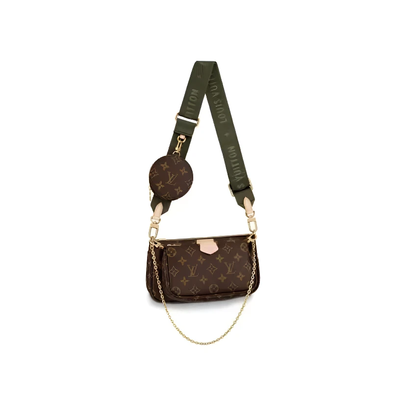 99新 LouisVuitton/路易威登 绿五合一/单肩斜挎包/友奢