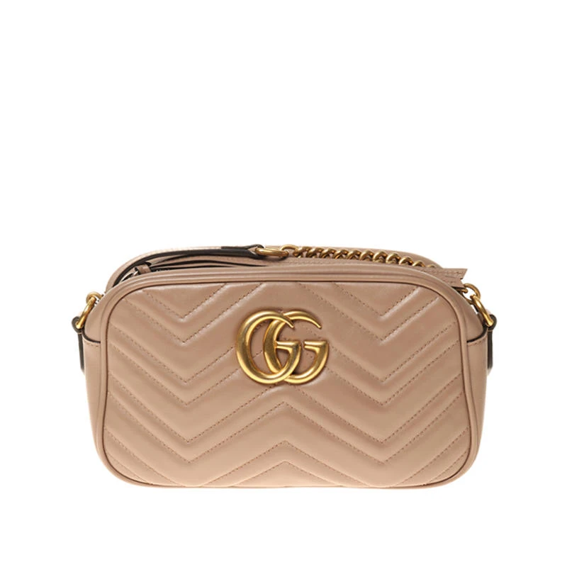 99新 GUCCI/古驰 相机包 奶茶色/单肩包斜挎包 大号 （甄选）