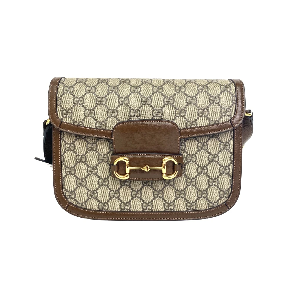 99新 GUCCI/古驰 新款1955焦糖色马鞍中号/马衔扣/肩包/许可