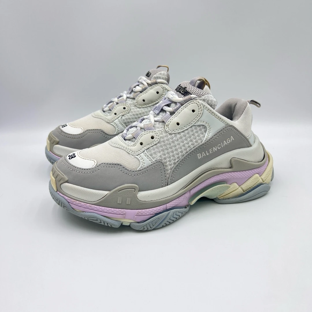 38码/BALENCIAGA巴黎世家拼色休闲老爹鞋/95新/9971135公价：8200