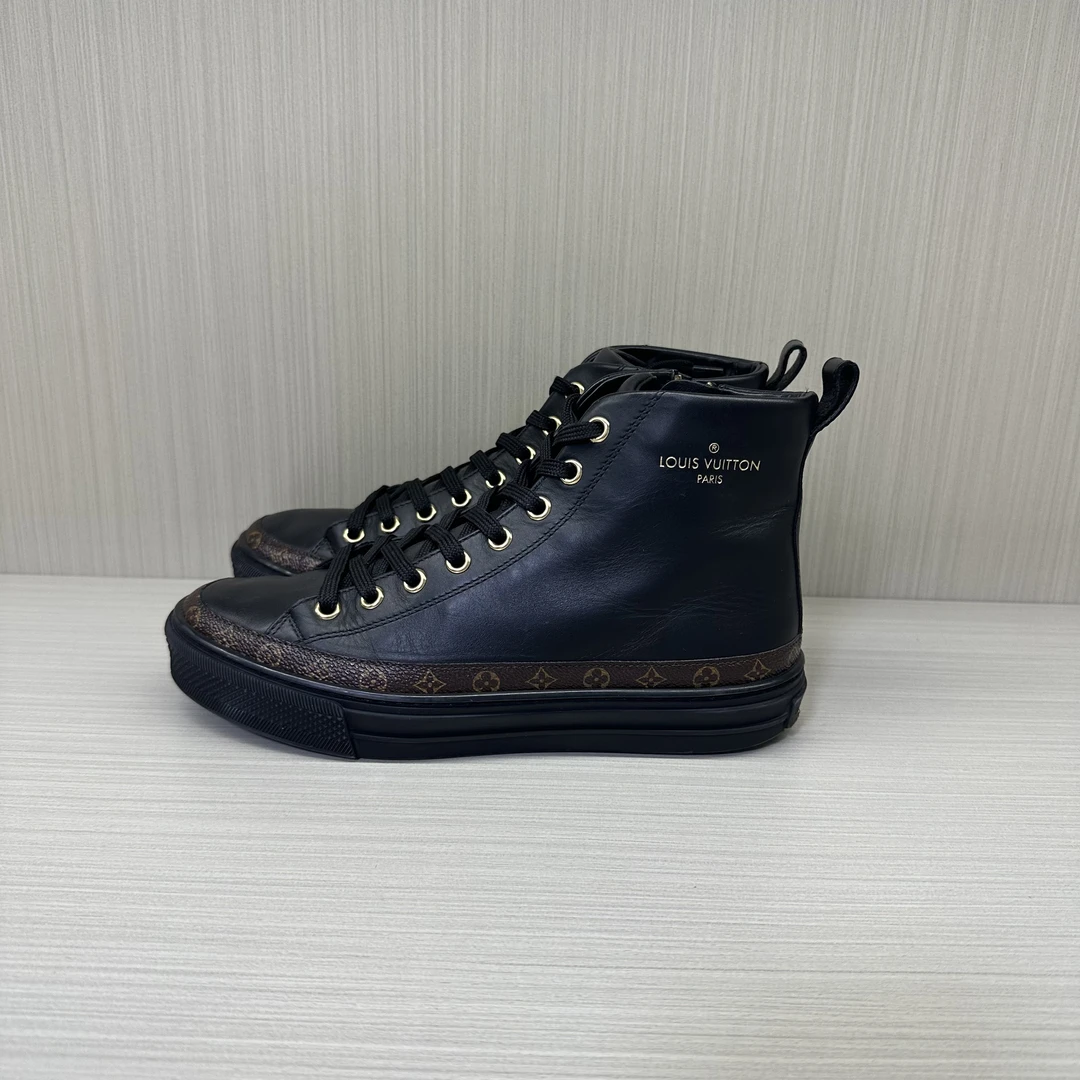 35.5码 LV/路易威登 拼老花高帮板鞋 95 新 8154331