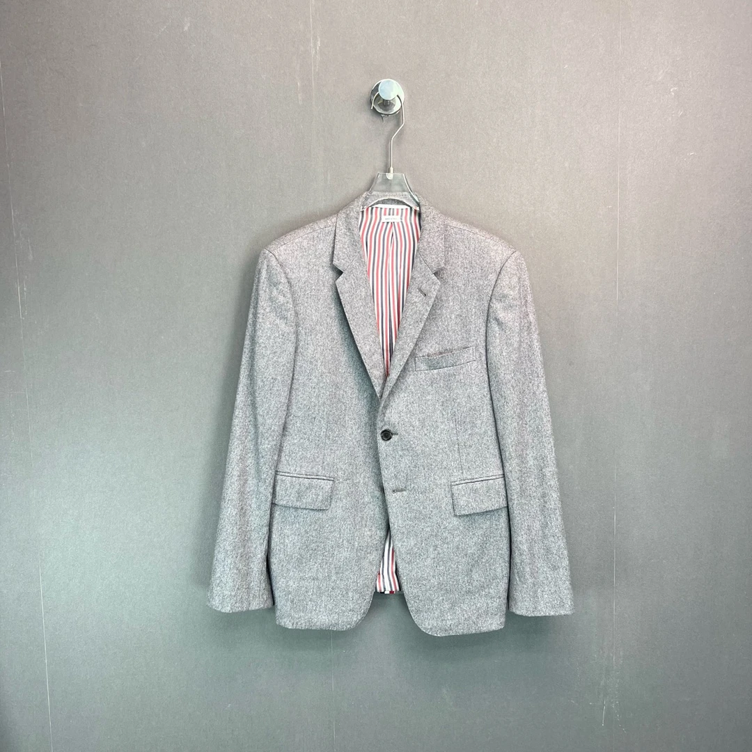 95新 THOMBROWNE 43码/条纹西装外套/10426497