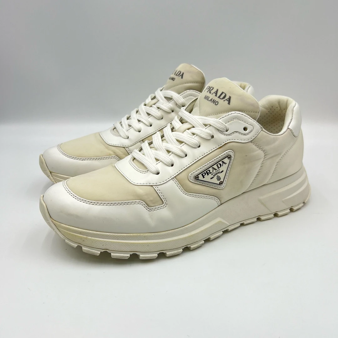 43码/PRADA普拉达/三角标运动休闲鞋/95新/10056497/公价：8850