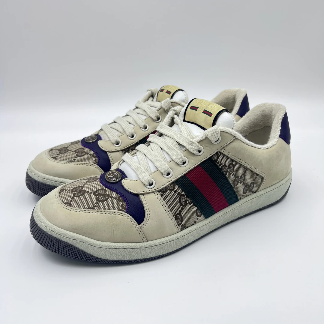 99新 GUCCI/古驰 35码-37.5码-41码 珐琅乌木老花脏脏鞋