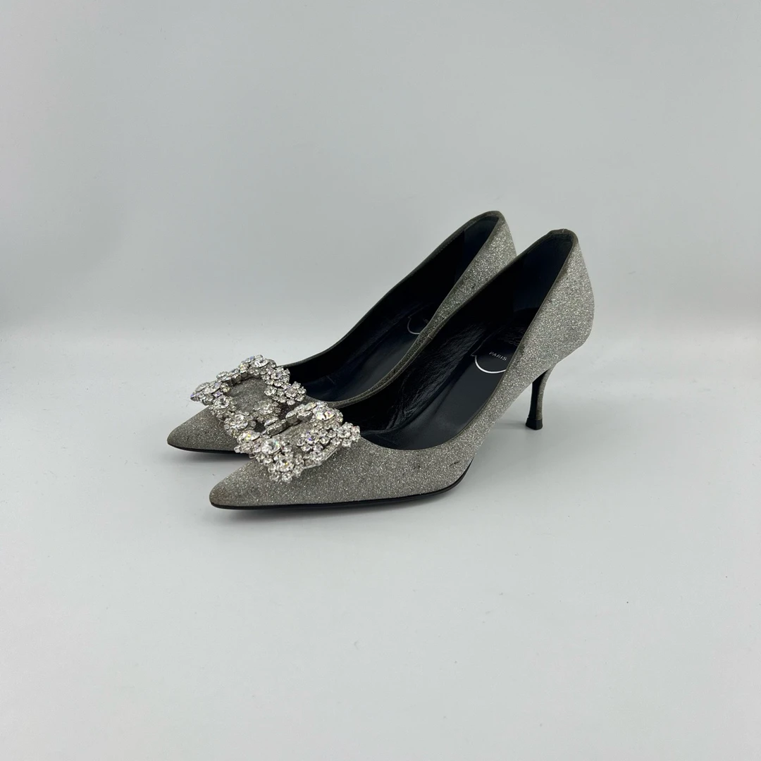 95新 Roger Vivier/罗杰·维威耶 34码/水钻细跟高跟鞋/10624649