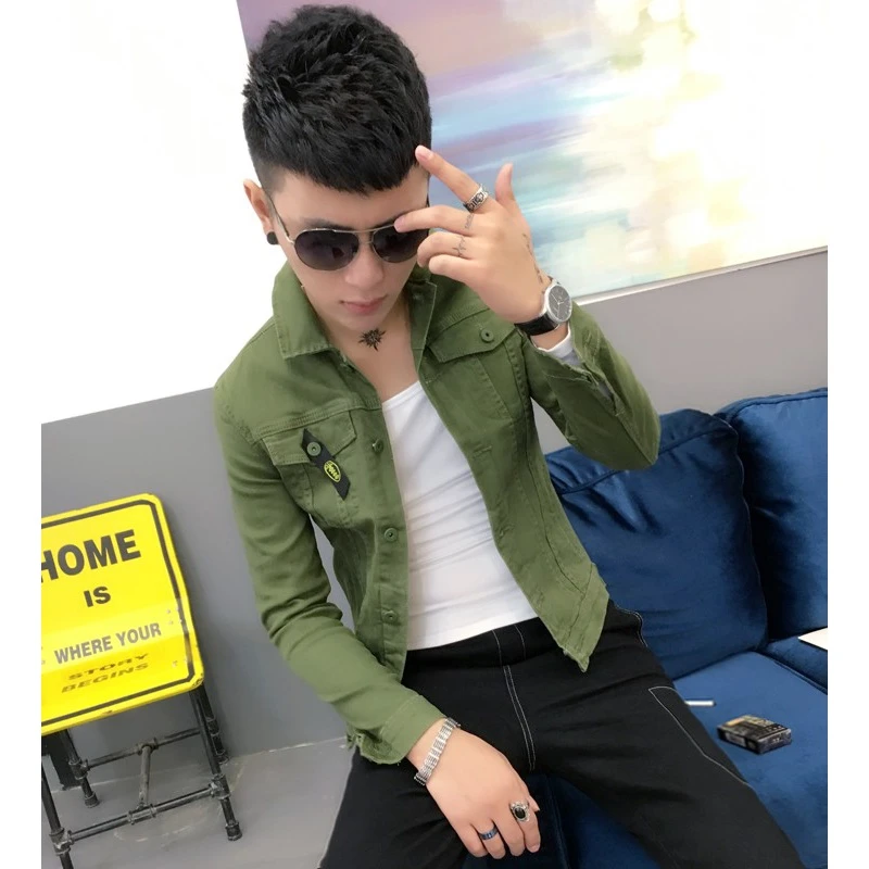 牛仔外套男2024春季韩版潮流帅气修身百搭青年休闲翻领小码夹克衫