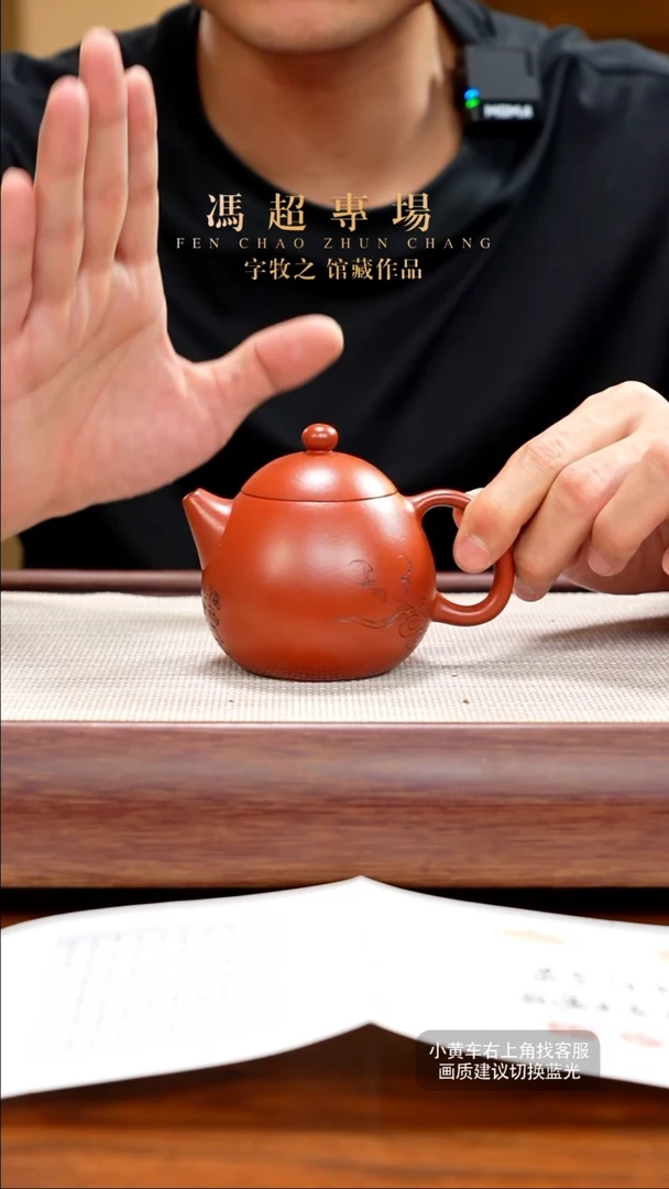 【闪购商品】紫砂茶壶69号朱泥【龙蛋】195CC