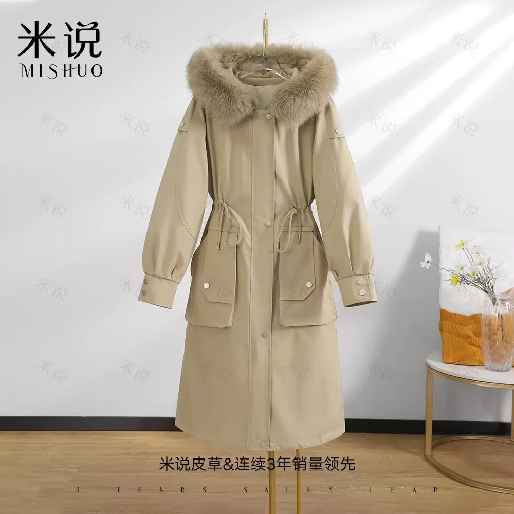 【芳华】派克服女新款爆款兔毛内胆可拆卸秋冬皮草长款