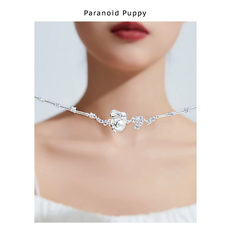 吊坠925银仿珍珠 1021癸卯兔新中式项链女小众设计感耳环