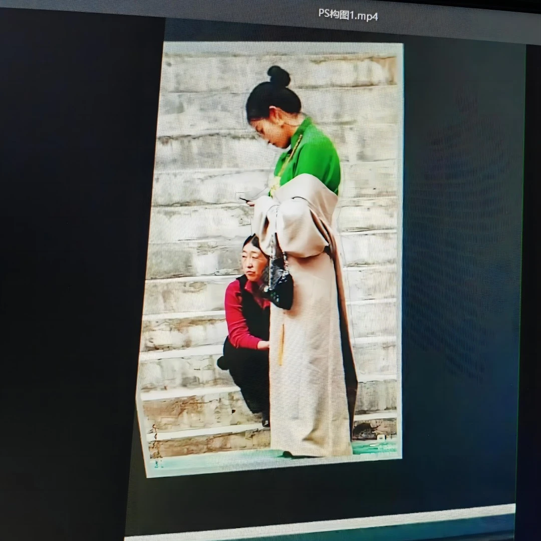 工笔画运用PS构图、照片手工提线条