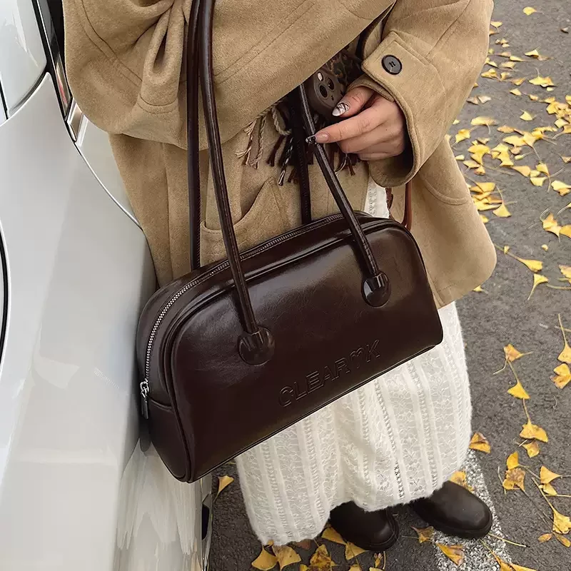 今年流行大容量包包女2024新款秋冬休闲单肩腋下包保龄球潮流女包