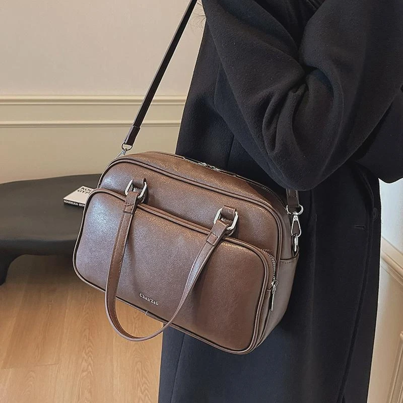 复古包包女大容量2024新款秋冬百搭斜挎包今年流行手提通勤托特包