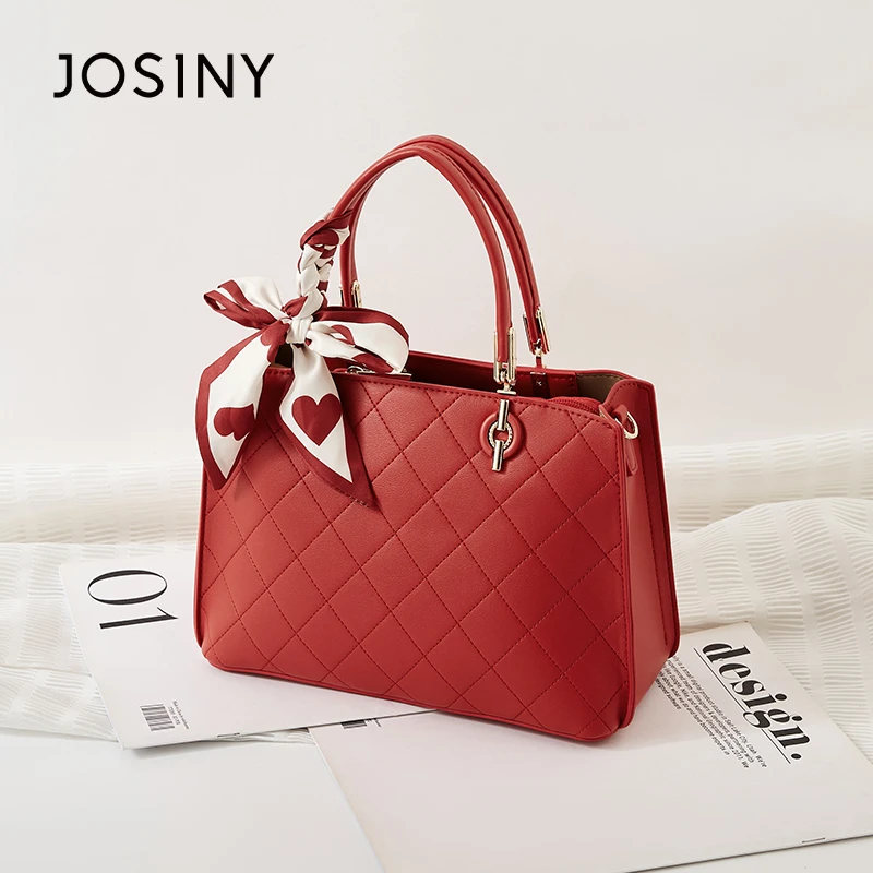 卓诗尼包包女2023新款婚包轻奢百搭单肩包气质菱格包女妈妈包洋气