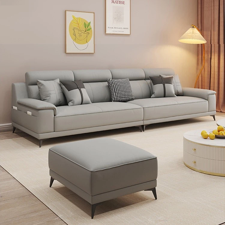 真皮沙发现代简约北欧皮艺沙发意式极简客厅乳胶真皮沙发轻奢869