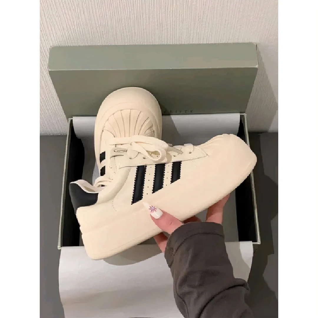 花知余厚底小白鞋女2024春秋季丑萌鞋学生增高板鞋小众百搭运动鞋