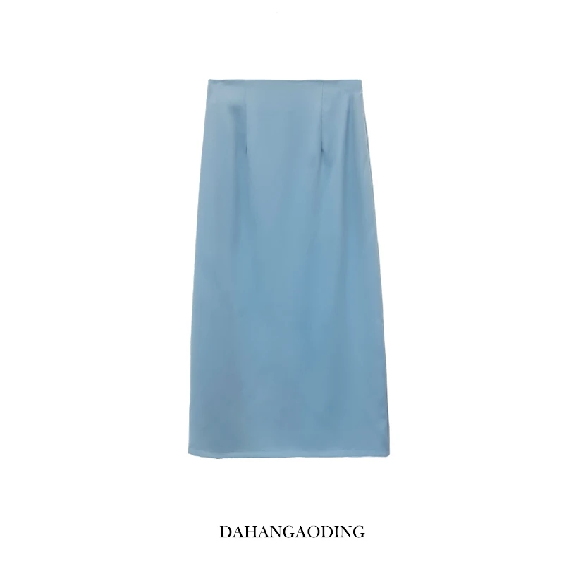 【baby蓝】韩版高腰显瘦中长款小A裙