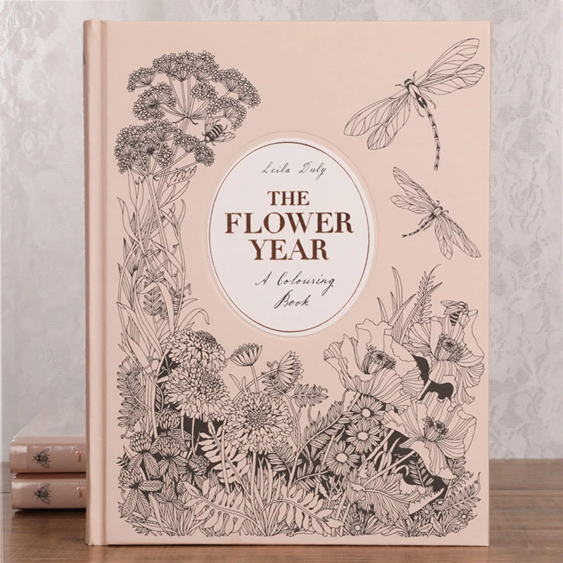 花之年涂色书The Flower Year Colouring Book大人减压涂鸦绘画本