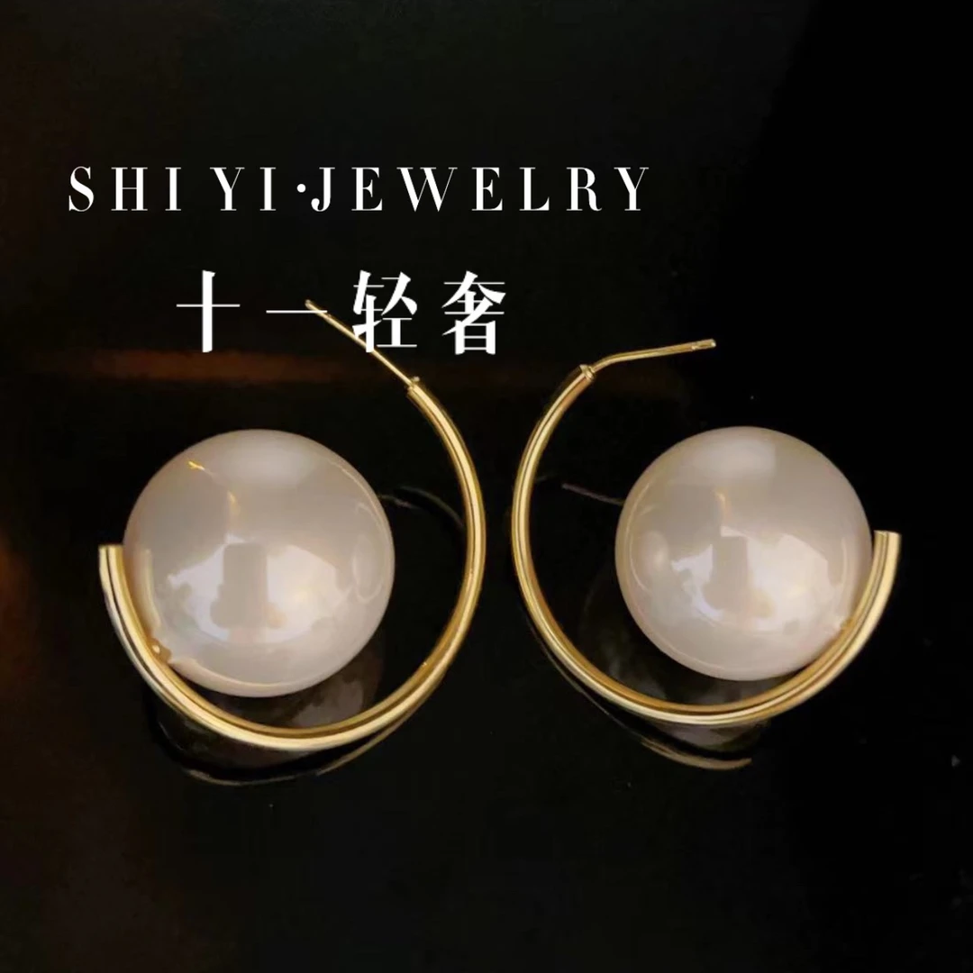铜合金仿珍珠耳饰 Shiyi/月光倾城 气质优雅个性珠珠耳环