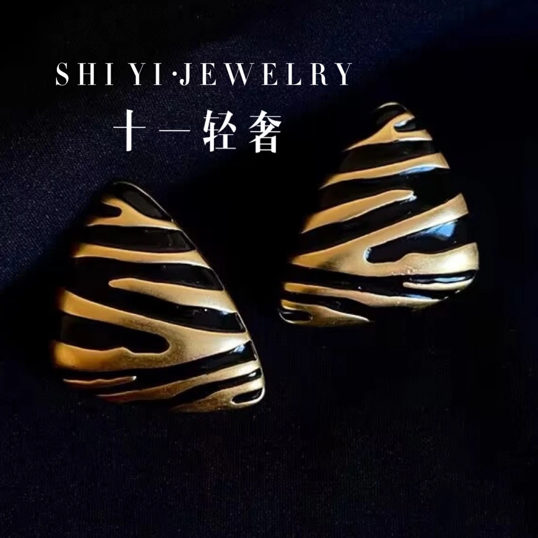 铜合金珐琅耳饰 Shiyi/年华 重工大气耳环/项链